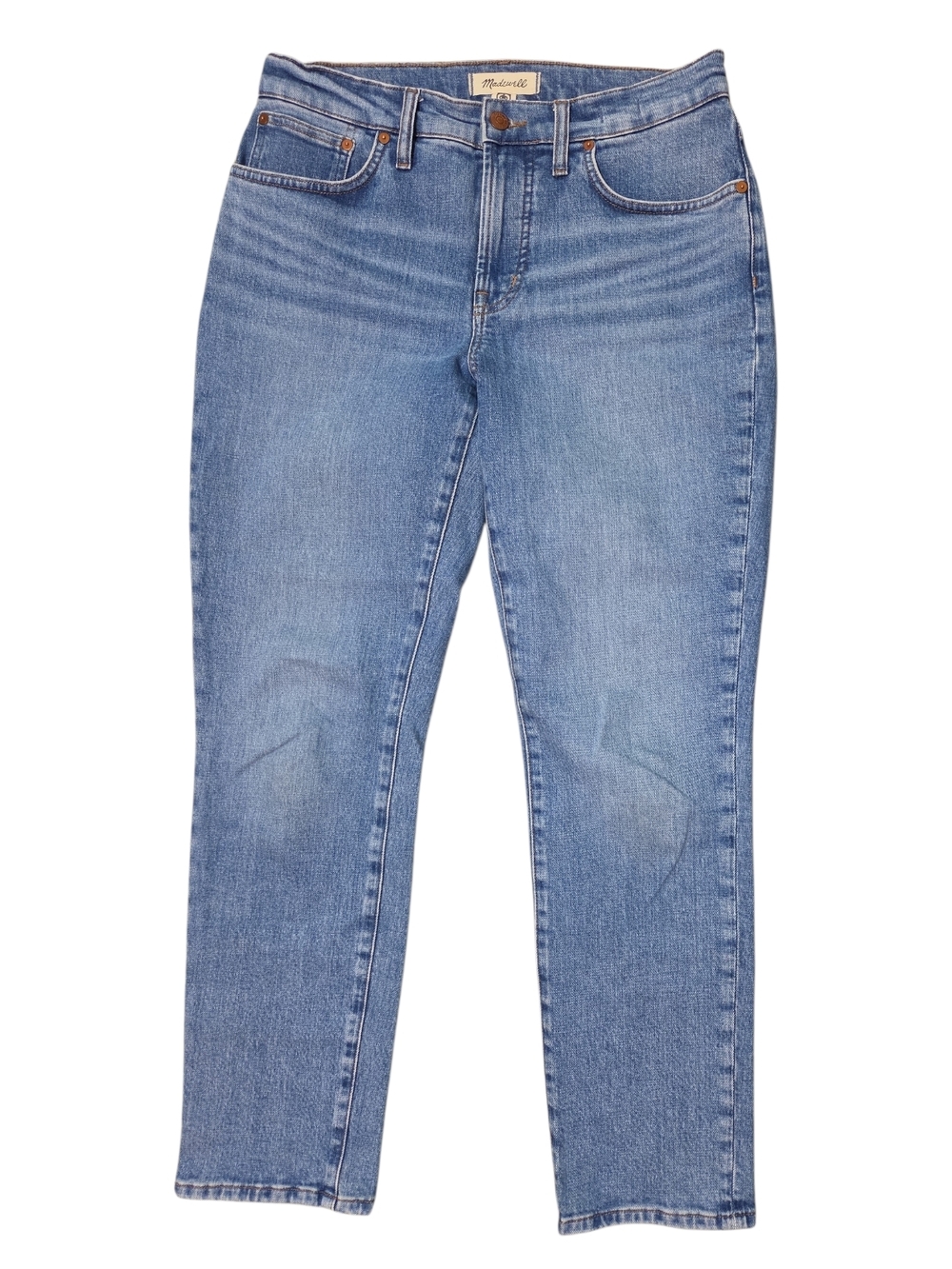 Madewell Medium Blue Denim Straight Leg Jeans Size 28 - Picture 14 of 15